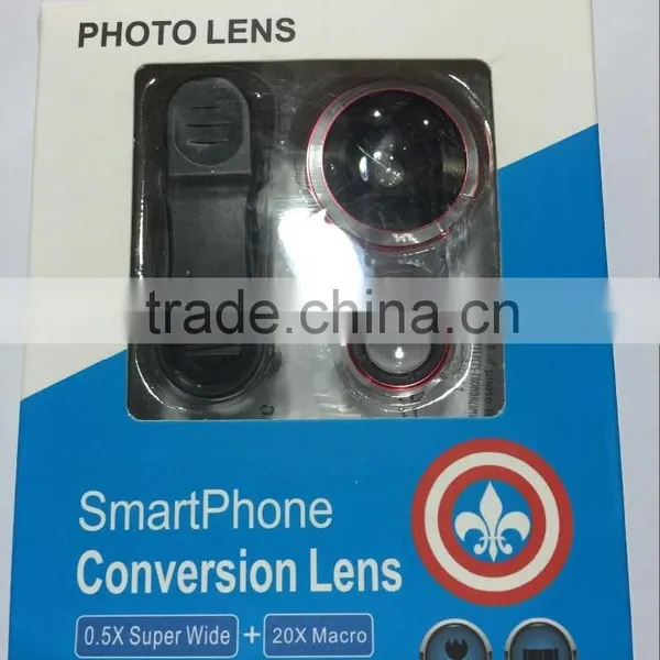 2016 Hotting 0.5x Super Wide Angle Lens +20x Macro High Quality Universal 2 in 1 Clip Camera Lens photo-5