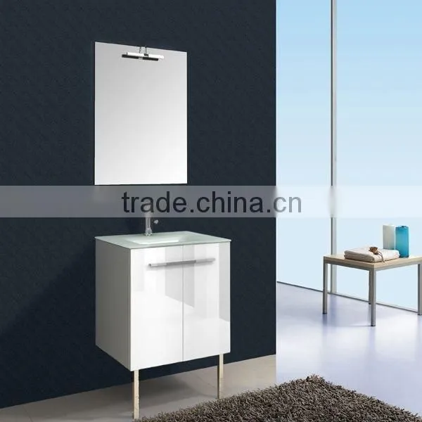 Modern Bathroom Cabinets With Super White Tempered Glass Basin photo-2