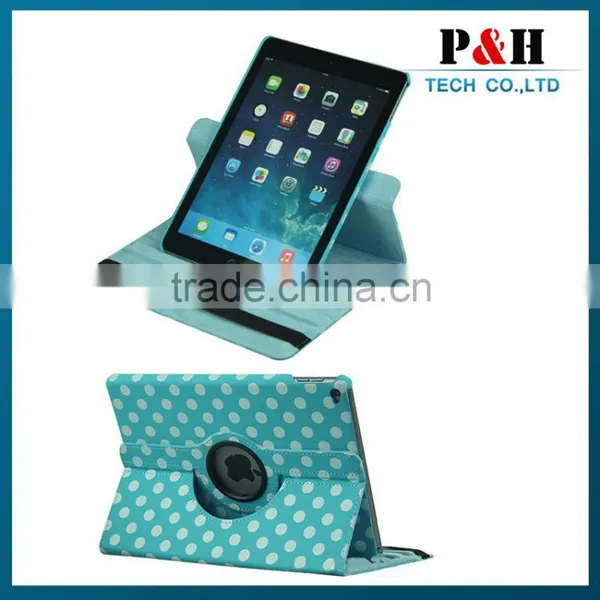 For Ipad Leather Case, Polka Dot 360 Rotating PU Leather Case For Apple IPad 6 & Air 2 photo-5