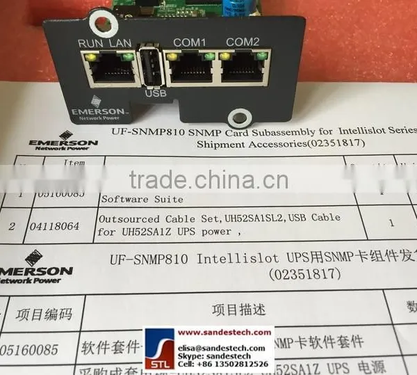 Emerson UF-SNMP810 UF-SNMP701 SNMP Card Subassembly for UPS Shipment 02351816