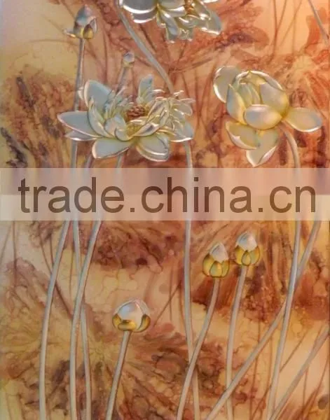 Fused Carving Glass New Designs Flowers Of Glass Painting photo-6