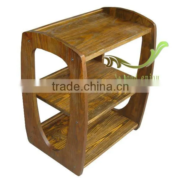 2016 Good Quality Pine Wood Trolley Cart Black Wooden Salon Trolley Salon Trolly photo-5