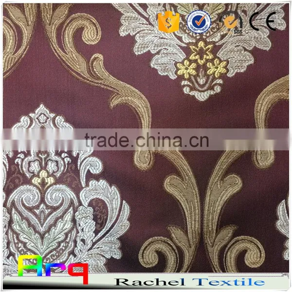 100% Polyester Blue Jacquard High Class Curtain Fabric, Classic European Blackout photo-6