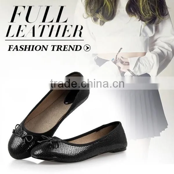 2015 Summer New Ladies Womens Snake Skin Print Flat Shoes Ballerina Ballet Flats Black Plus Size Free Shipping