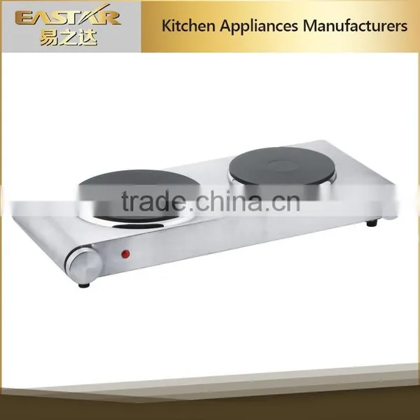 Stainless Steel Housing Double Solid Cooking Stove Electric Hot Plate 1500w 220v photo-2
