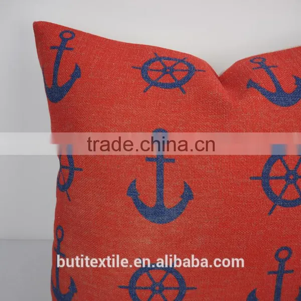 Square Car Throw Pillows Home Decorative Pillow Covers Plain Linen/ Cotton Anchor photo-5