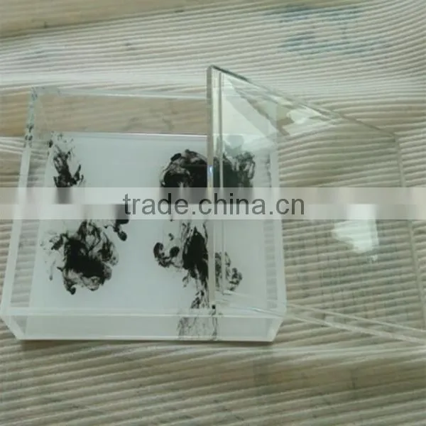 Clear UV Printed Cast Storage Acrylic Tray With Lid photo-3