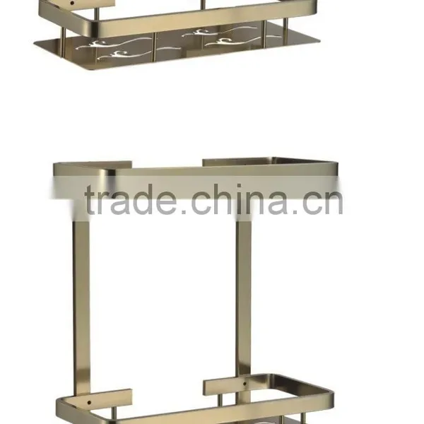 Unique Aluminium Bathroom Corner Shelf With Bar and Bathroom 2 Tier Aluminium Wall Mounted Corner Shelf photo-3