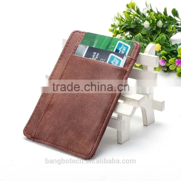 Factory Wholesale Leather Card Case With Money Compartment Credit Card Bag photo-6