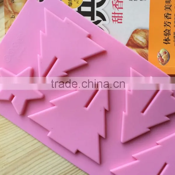 CTBED045 Christmas Gift New 3D Christmas Tree Mould Star Silicone Chocolate Mold Insert Set Up Christmas Trees photo-3