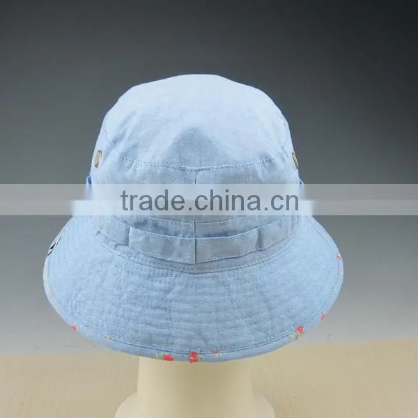 Custom Cheap Plain Kid's Bucket Hat With Woven Label photo-5