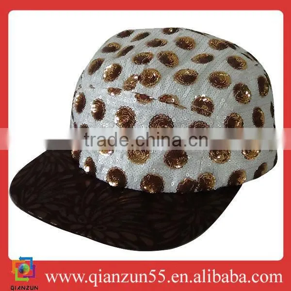 Supply Denim 5 Panel Hats Sequins 5 Panel Hats Golden Cream