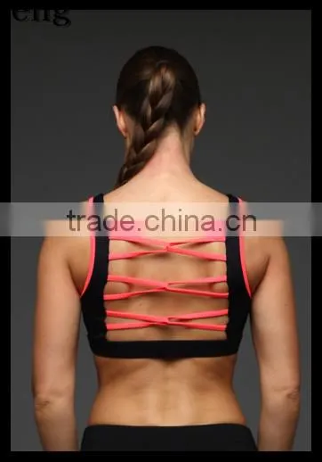 Kiteng 2016 Sports Bra With Crisscross Contrast Color Straps Wicking Fabric and Padding Office In United States Small Minimum photo-4