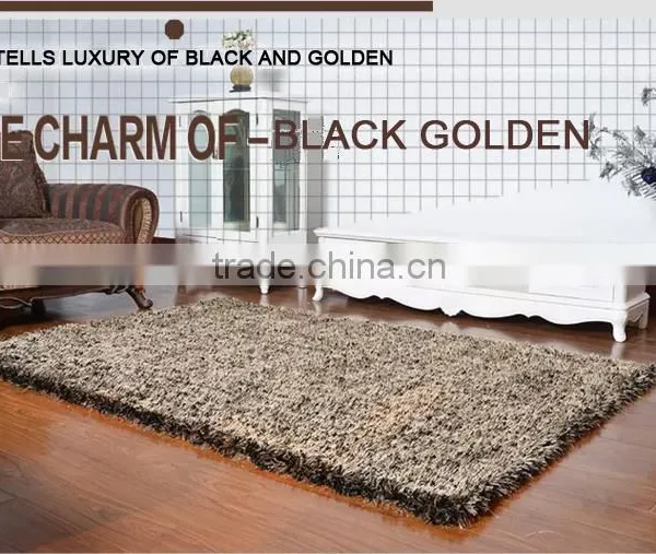 2016 Hot Sale Black Golden Thinker Shaggy Carpet Carpet Underlay Hotel Carpet photo-2