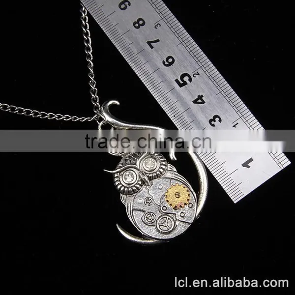 High Quality Owl Pendant Necklace, Low Price Steampunk Owl Necklace photo-5