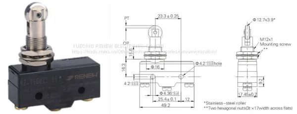 RZ-15GQ22-B3 Z Series Pamel Mount Roller Plunger Type Omron Micro Switch photo-2