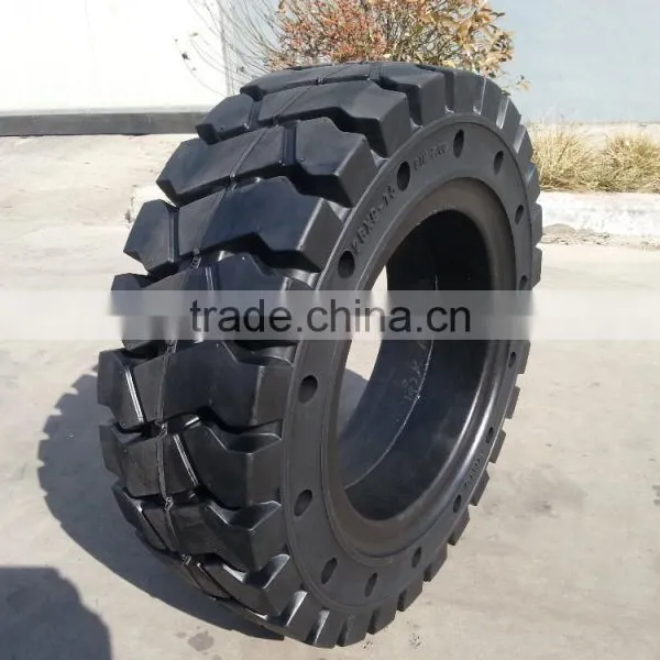 China Good Price Forklift 5.00-8 6.00-9 Pneumatic Shaped Solid Cushion Tires With Holes photo-2