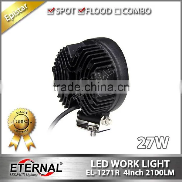 4in 27W Round 4x4 Racing Powersports Motorcycle ATV UTV Driving Spot Led Work Light Bar photo-4