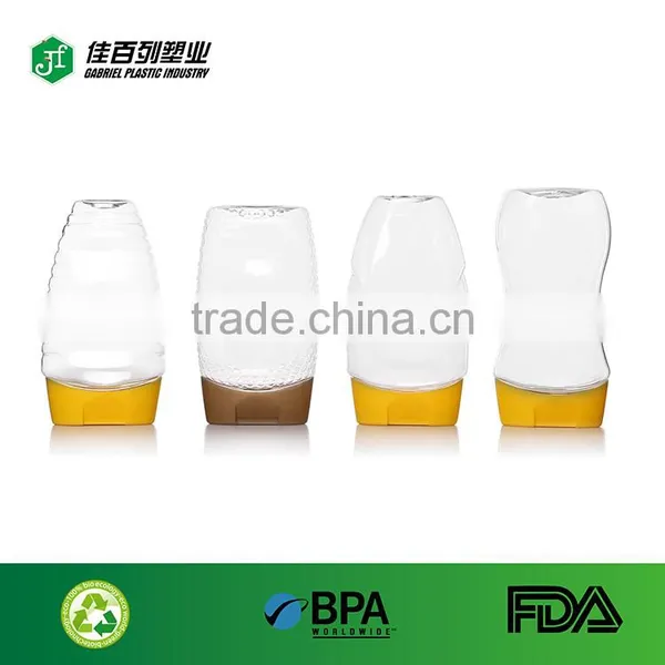 340ml Upside Down With Silicone Cap Squeeze Bottle Food Grade Plastic Jars Custom Logo Free Samples Honey Jars photo-3