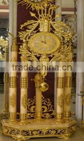 Ornate Bronze Ormolu Grandfather Floor Clock, Dore Gilded Grandfather Pendulum Clock photo-6