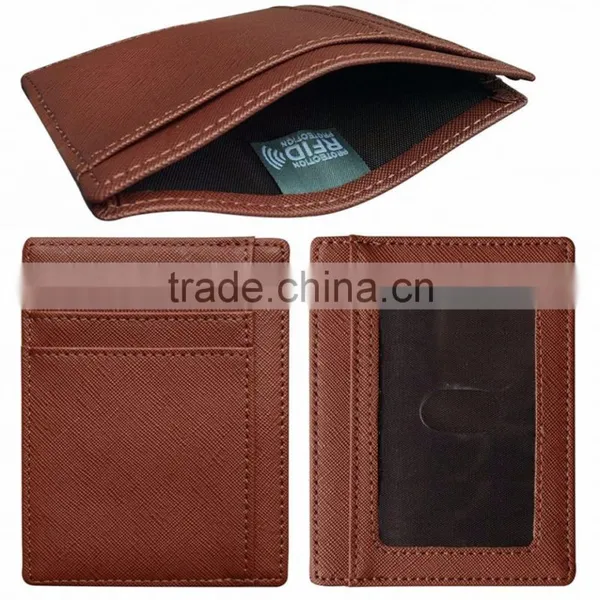 RFID Wallet Mens Slim Leather RFID Blocking Front Pocket Wallet Thin Card Holder photo-4