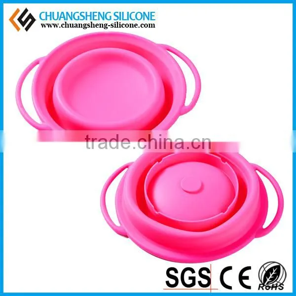 Silicone Folding Bowl, FDA Grade Bowl, Foldable Silicone Dog Bowl photo-2
