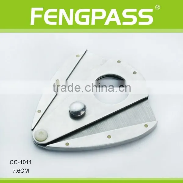 CC-1011 7.6cm 2CR13 Stainless Steel Fan-Shaped Full Metal Cigar Cutter photo-2