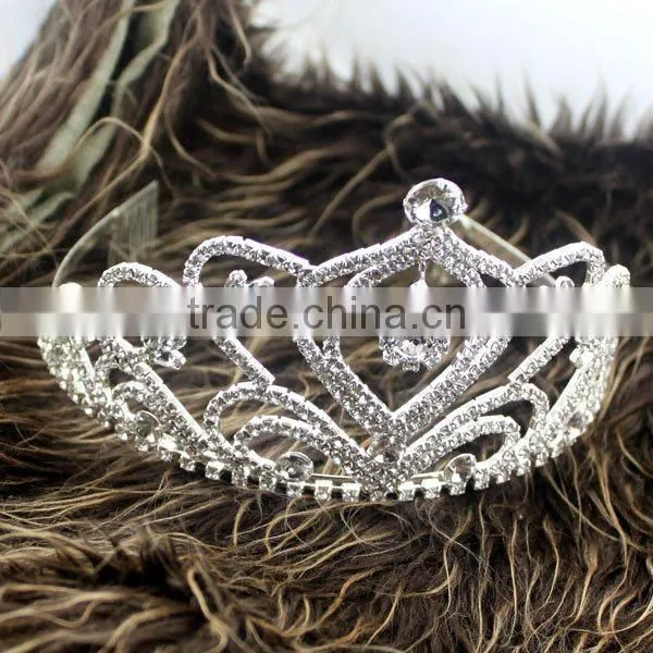 Silver Metal Fashion Accessories Women Hearwear Rhinestone Wedding Tiaras photo-2