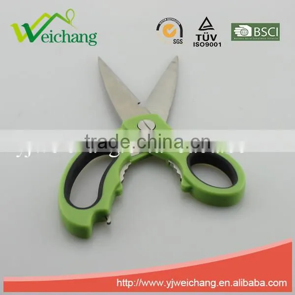 WCA902 Soft Grip Scissors Heavy Duty Checkered Chef Multifunction Kitchen Scissors Shears photo-3