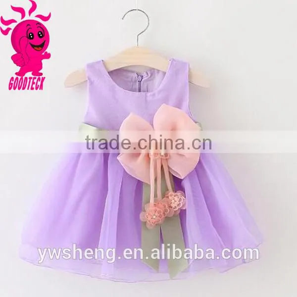 2016 New Wholesaler Baby Princess Christmas Dresses Girls Skirt Set With Bowknot photo-3