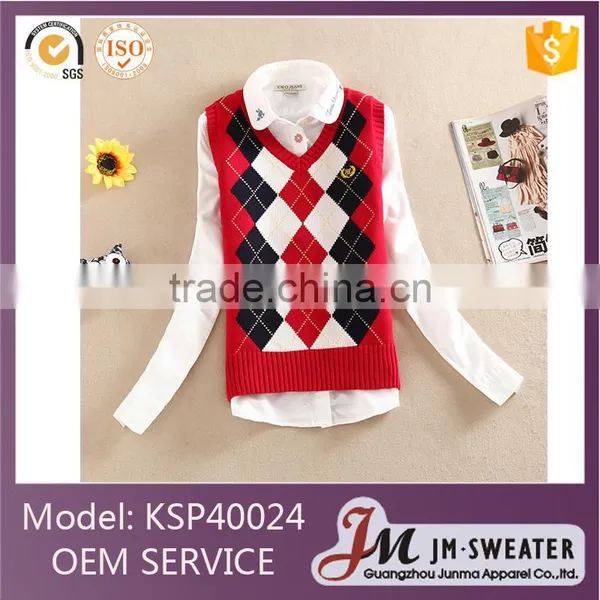 Child Sweater as School V-neck Uniformv Pullover Sweater