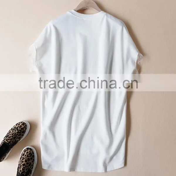 Sweat Girl Face Lace Short Sleeve t Shirt photo-3