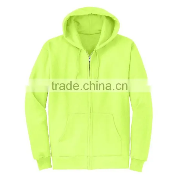 Wholesale Zip Up 65% Polyester 35% Cotton Plain Fleece Men's Hoodie Manufacturers photo-5