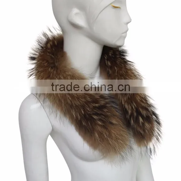 Myfur Factory Wholesale Detachable Fur Collars / Real Raccoon Fur Trim for Hood photo-6