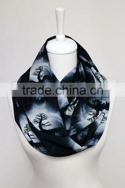 Tree of Life Infinity Scarf, Moon Scarf, Loop Scarf Circle Scarf Gift Ideas for Her, Spring - Summer - Fall - Winter Session photo-5