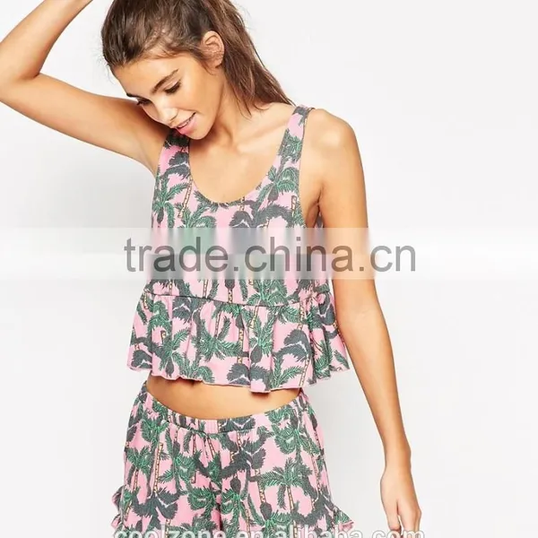 Relaxed Fit Scoop Neck All Over Printed Pajama Women Adult Pajama photo-2