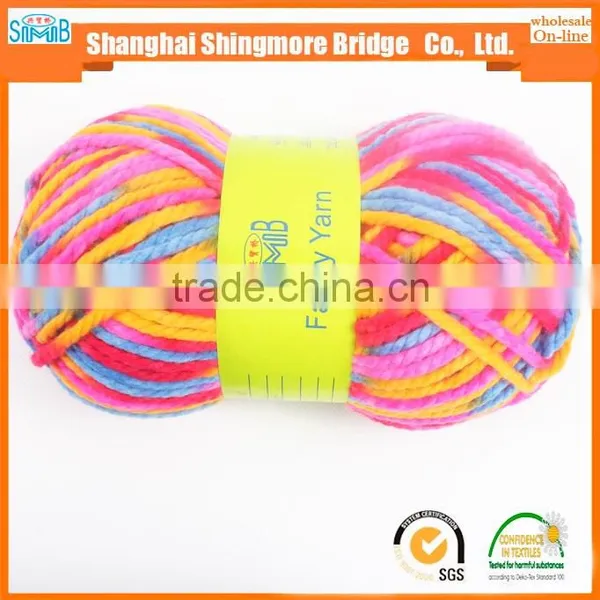 China Fancy Yarn Supplier Cheapest Wholesale 50% Acrylic 50% Polyester Yarn, Long Space Dyed Chunky Acrylic Yarn photo-2