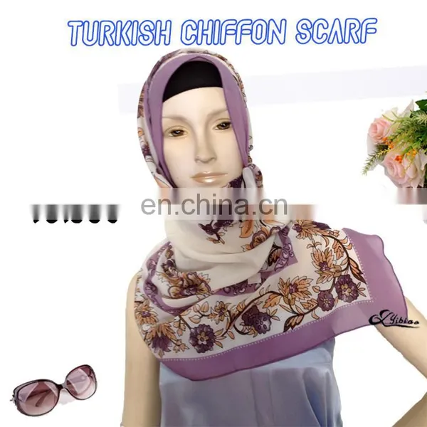 2016 China Top Fashion New Style Digital Print Polyester Turkish Yarn Scarf Made in Factory Hot Sell Ladies Shawl
