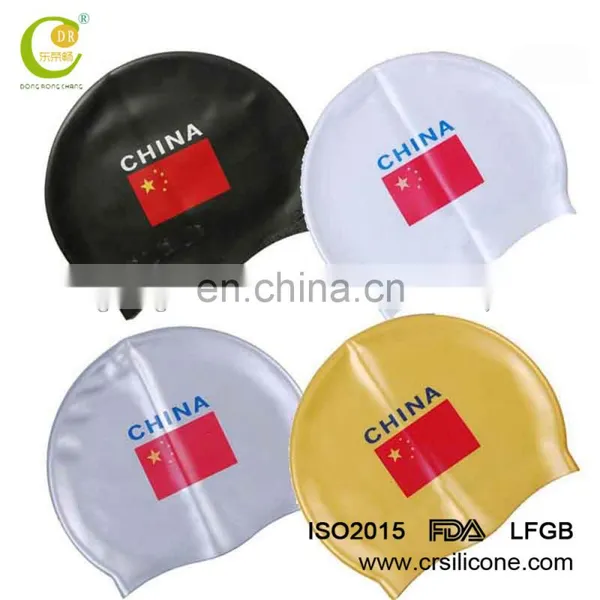 Adult/Kid Sizes Customized Logo Printed Waterproof Silicone Swimming Cap photo-6