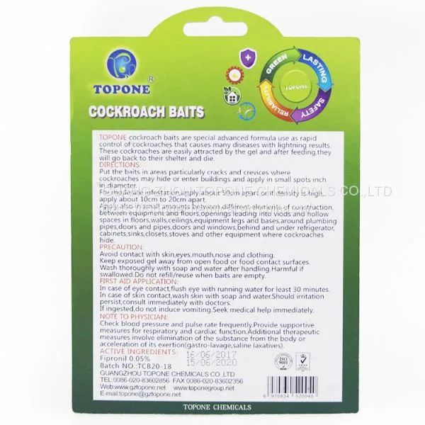 Efficitive TOPONE OEM Brand Cockroach Gel Bait Killing Bait Powder