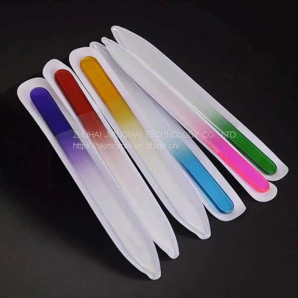 Baby Mini Nail File Crystal Color Glass Buffer Durable Pro Polishing Tool Nail File Plastic Case photo-2