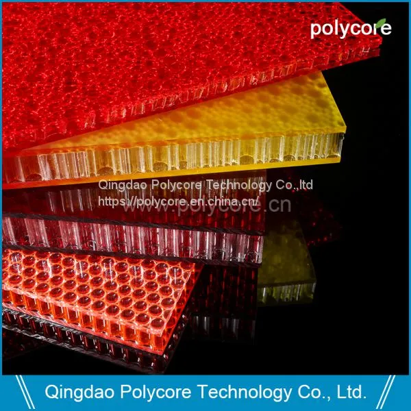 Light Weight Light Transmission Waterproof Fireproof PC Honeycomb Sandwich Panel photo-2