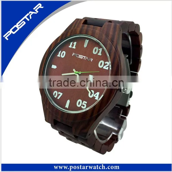2015 New Japanese Movement Waterproof Natural Sandal Wood Watch
