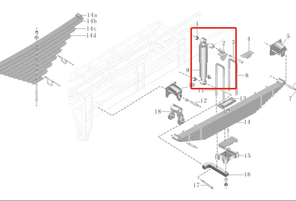 2905-00437 China Bus ZK6858H9 ZK6107HE Motorcycle Spring Compressor Shock Absorber Assembly photo-6