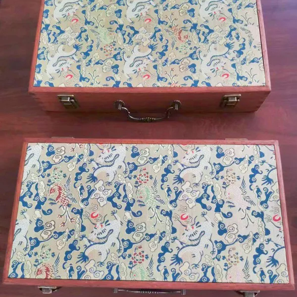 Wooden Box with Song Brocade Fabric
