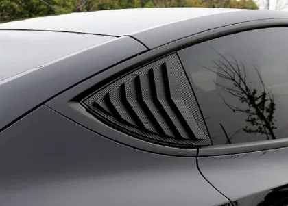 21-25 Model Y Rear Window Triangular Louvers - ABS Plastic Matte Black Finish photo-2