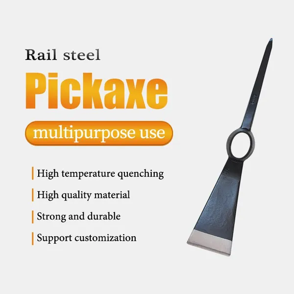 Hot Sale Rail Steel Pickaxe for Hard Soil Stone Breaking Farm Digging and Road Repair Work photo-2