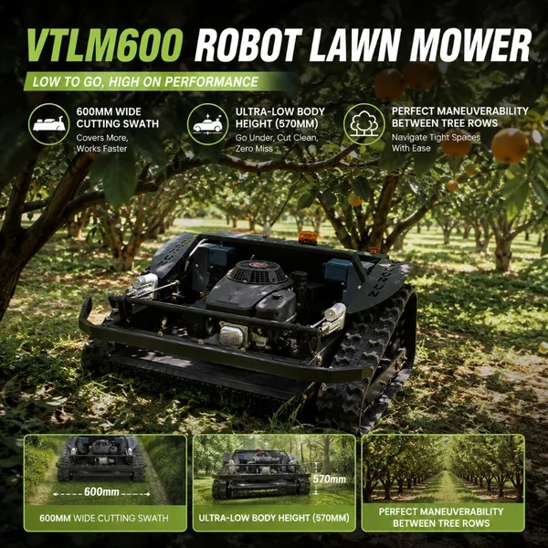 VIGORUN VTLM600 Grass Cutter And Brush Cleaner Self-Locking Slope Safety Worldlawn Mowers For Highway Medians