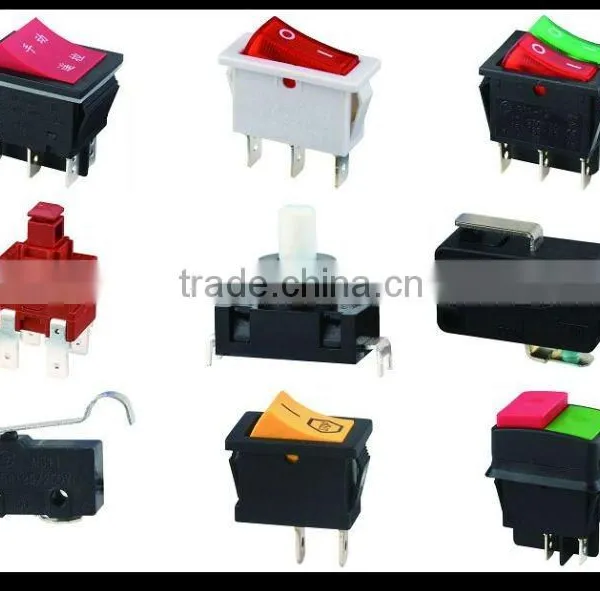 10A 125V KCD2 rocker switch with red actuator for home appliance