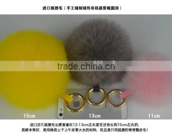 Fashion Trendy Women Girls 100% Real Fur Pom Pom Key Chains photo-6